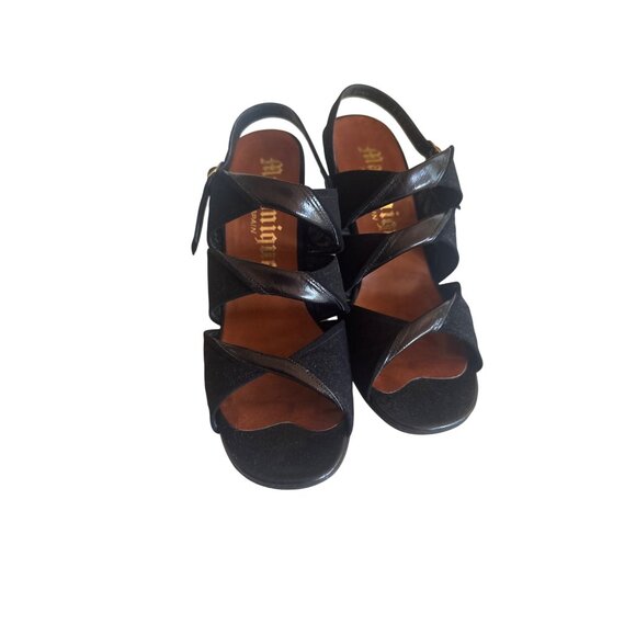 Vintage Martinique Black Suede Strappy Heels Made In Spain Size 38 - Picture 2 of 7